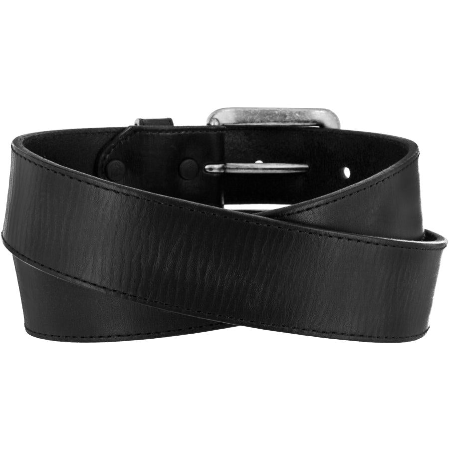 Leegin Justin Bomber Belt in black leather with metal buckle, stylish accessory for casual or formal wear.