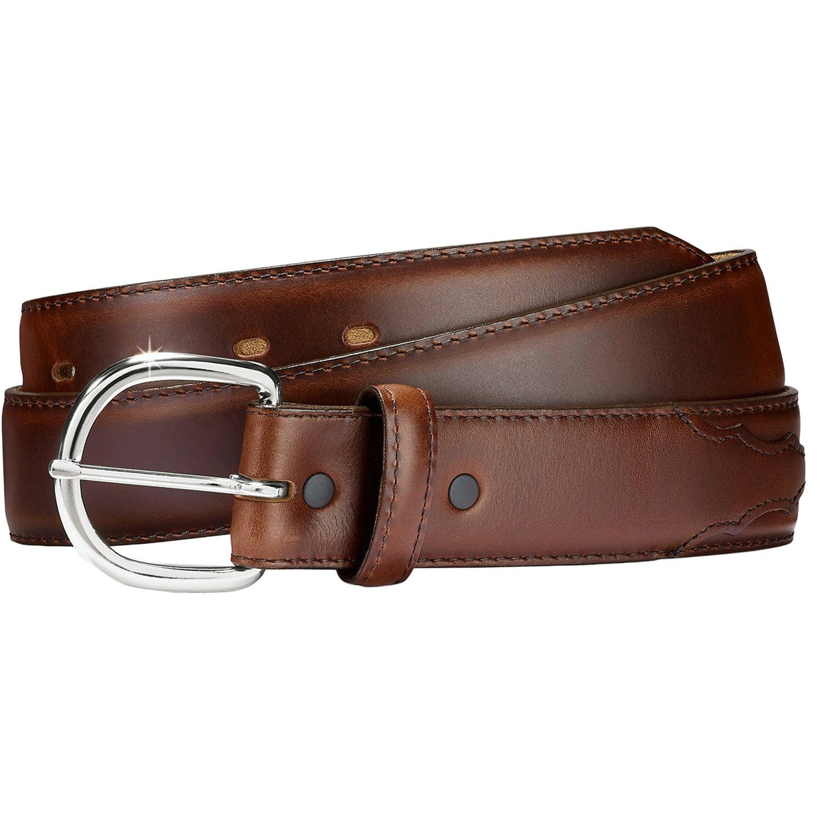 Justin Classic Western Belt by Leegin, leather belt with Western-style design and metal buckle, style no. 53717.