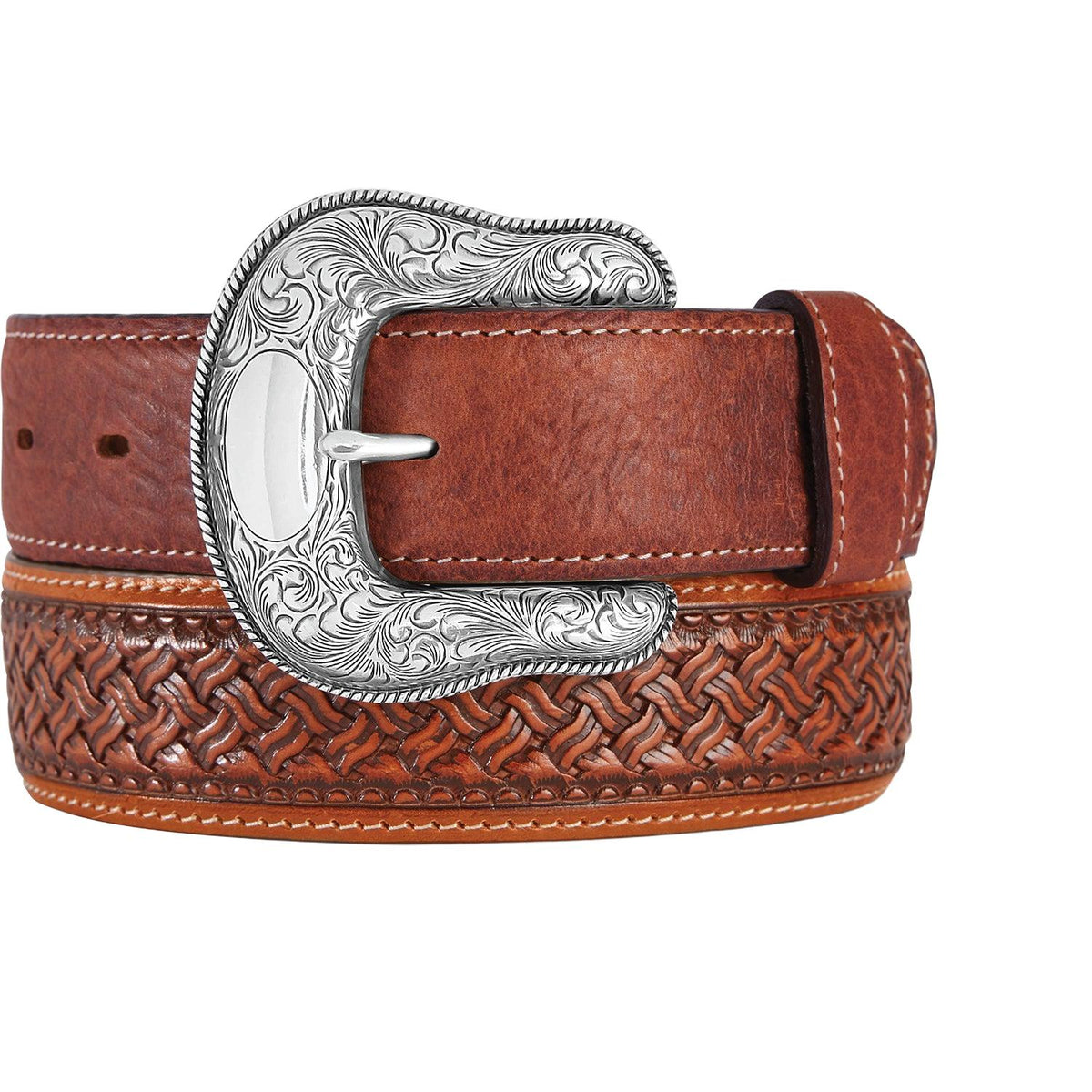 Justin Idaho Bison Belt by Leegin, handcrafted leather belt with bison leather detail, stylish and durable for everyday wear.