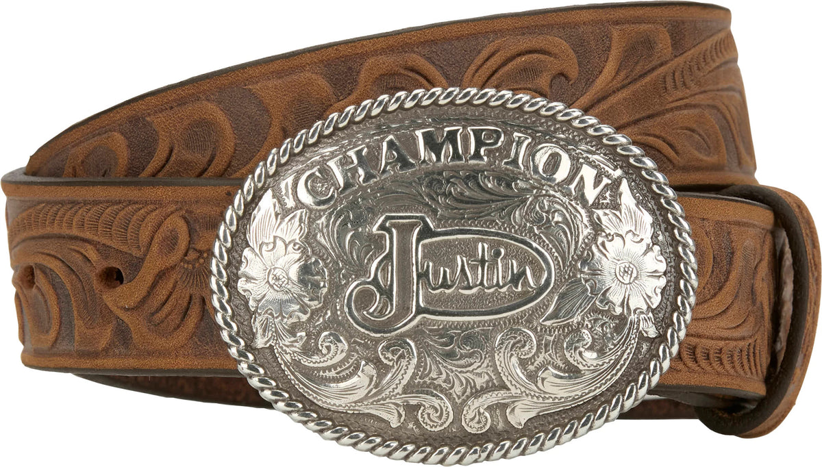 Justin Kids' Champion Tool Belt, Aged Bark – buckle