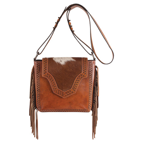 Justin Ladies Crossbody Tan Serpentine with Hair On