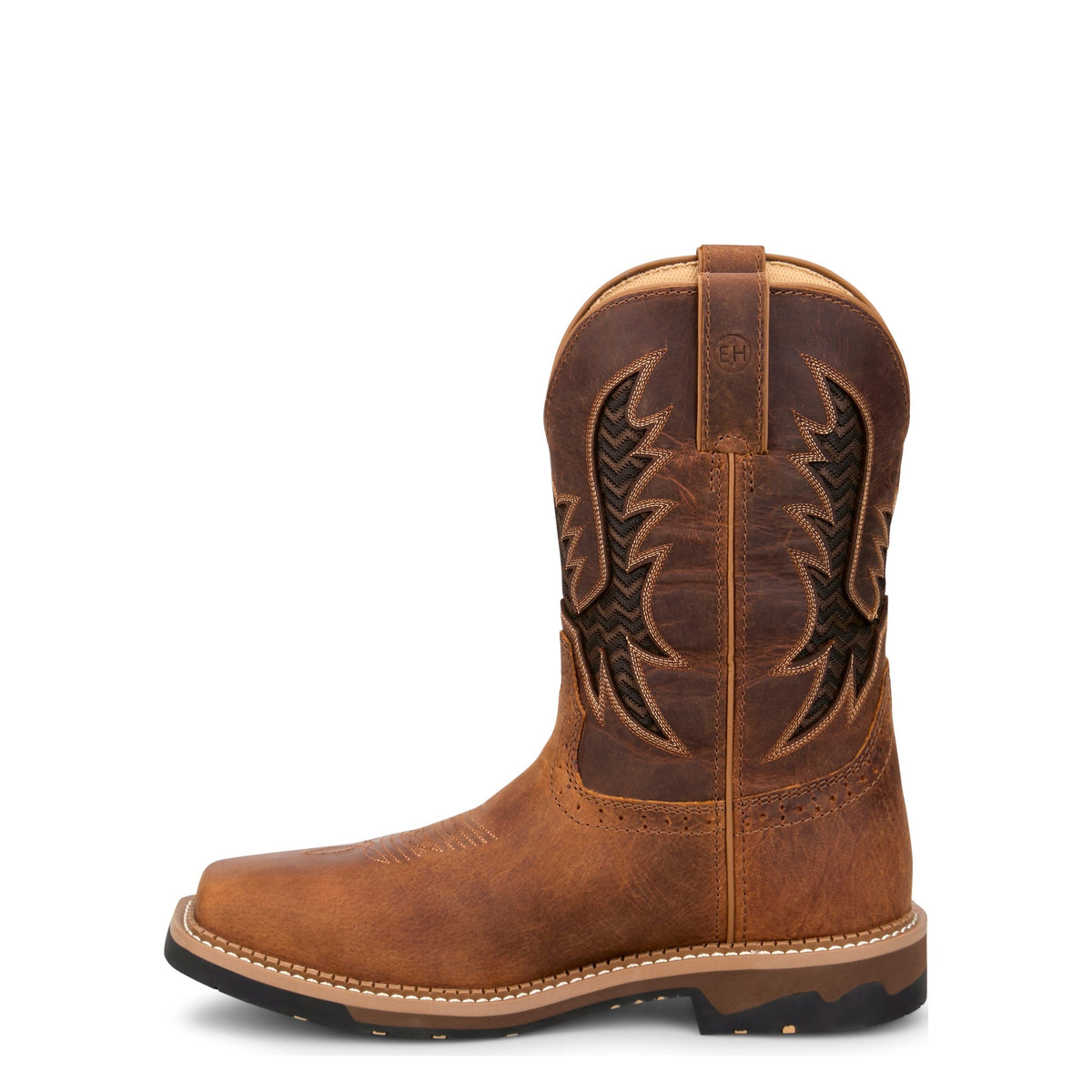 Justin Men's Bolt 11" Waterproof Comp Toe Work Boot, Pecan – inside