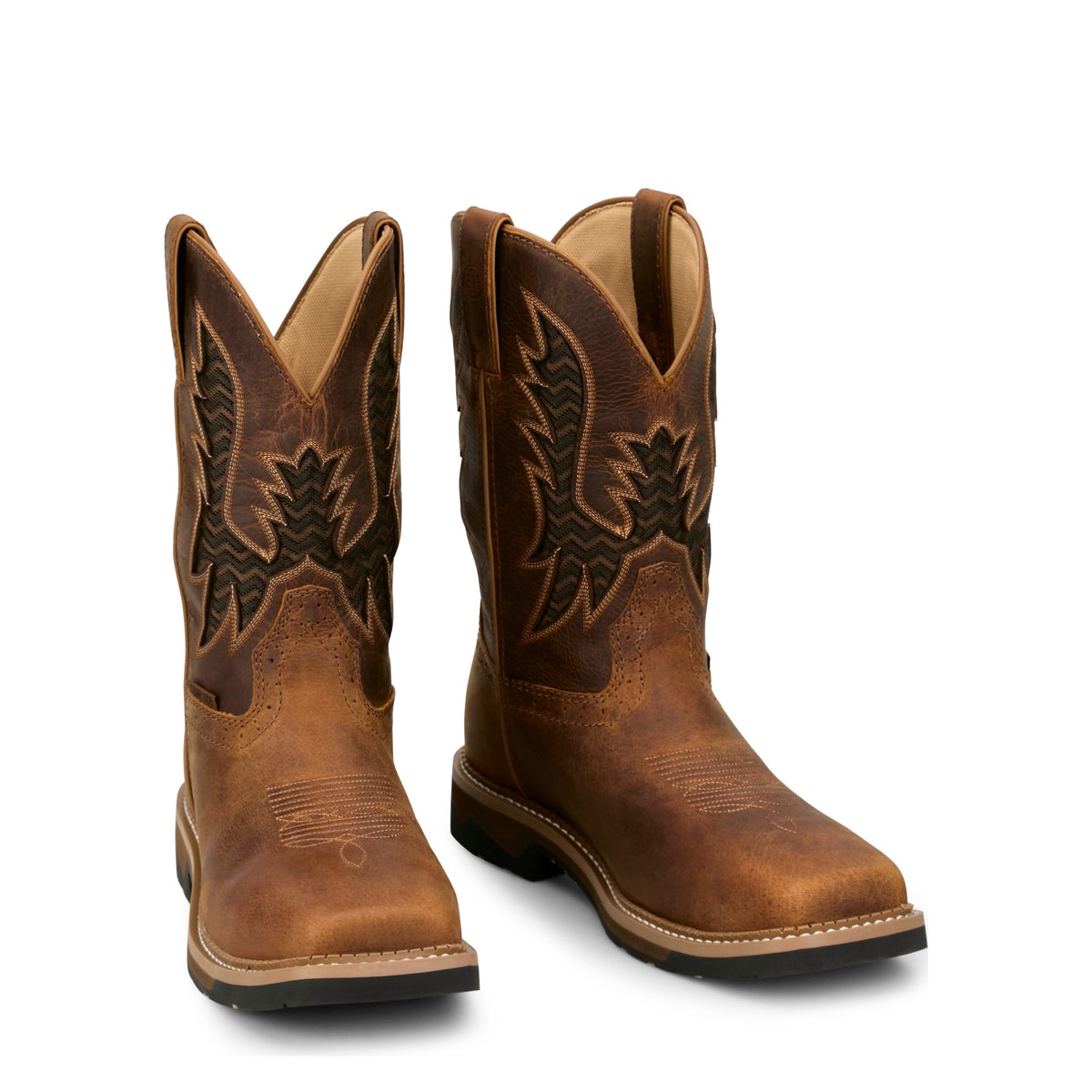 Justin Men's Bolt 11" Waterproof Comp Toe Work Boot, Pecan – pair