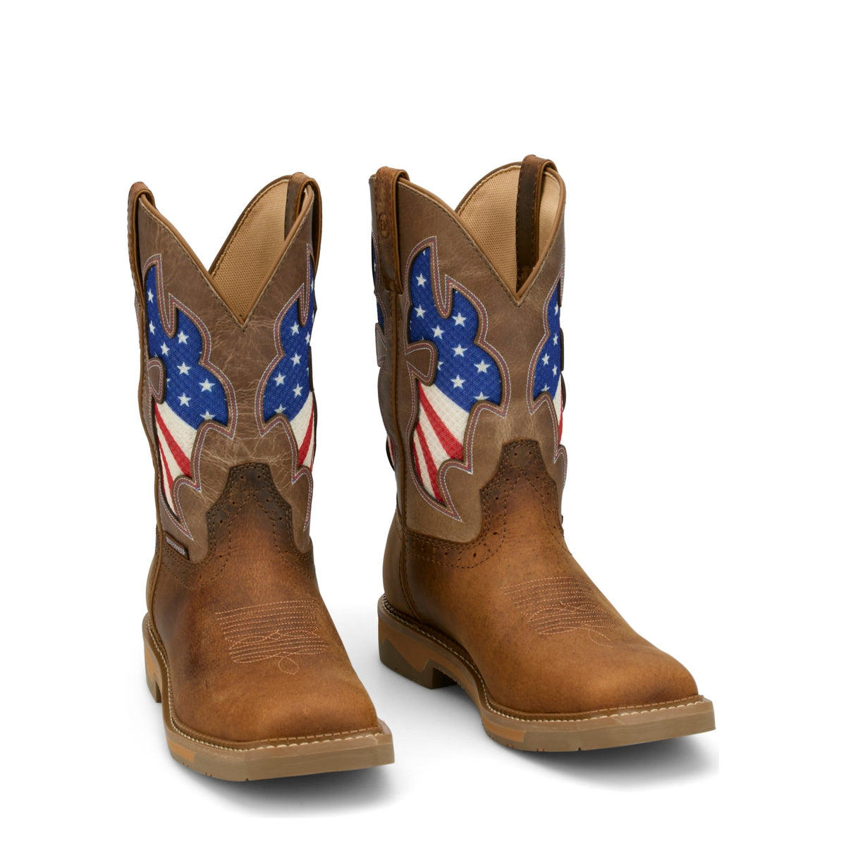 Justin Men's Bolt 11" Waterproof Work Boot, Pecan – pair