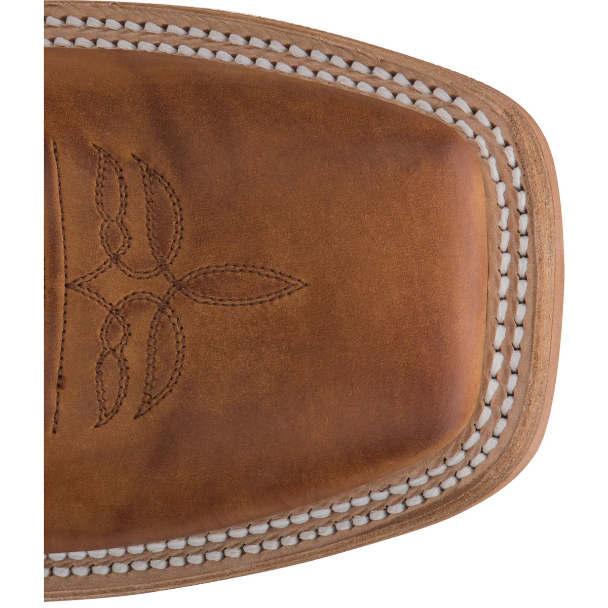 Justin Men's Caddo 11" Western Boot, Copper Brown – toe detail