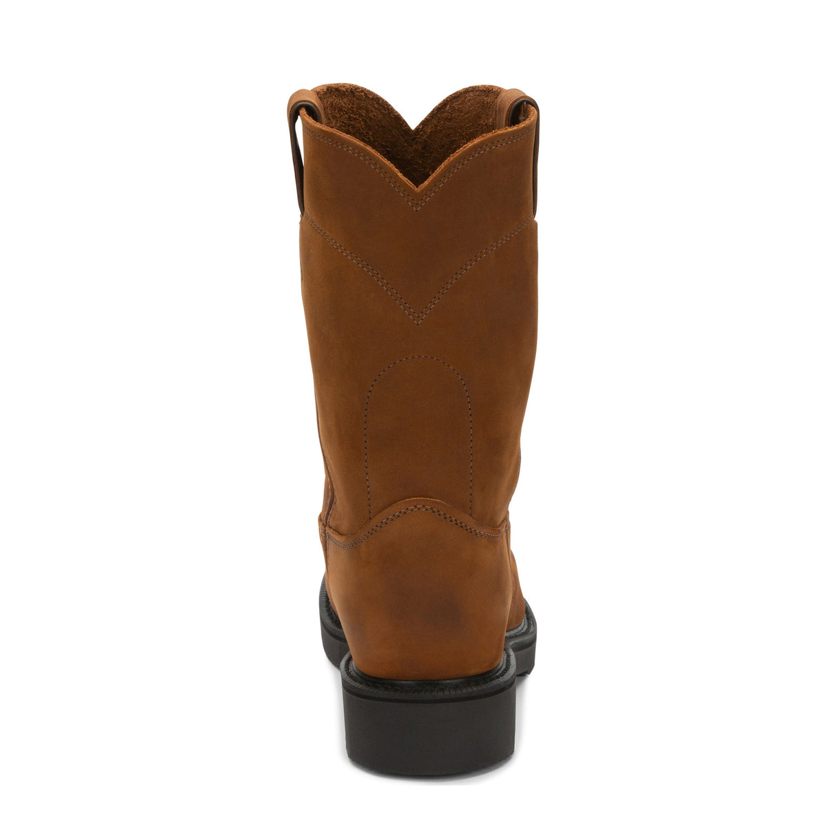 Justin Men's Conductor 10" Work Boot, Hazel Brown – heel