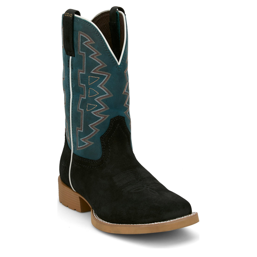 Justin Men's Dear Rodeo 11" Roughout Western Boot (Black)