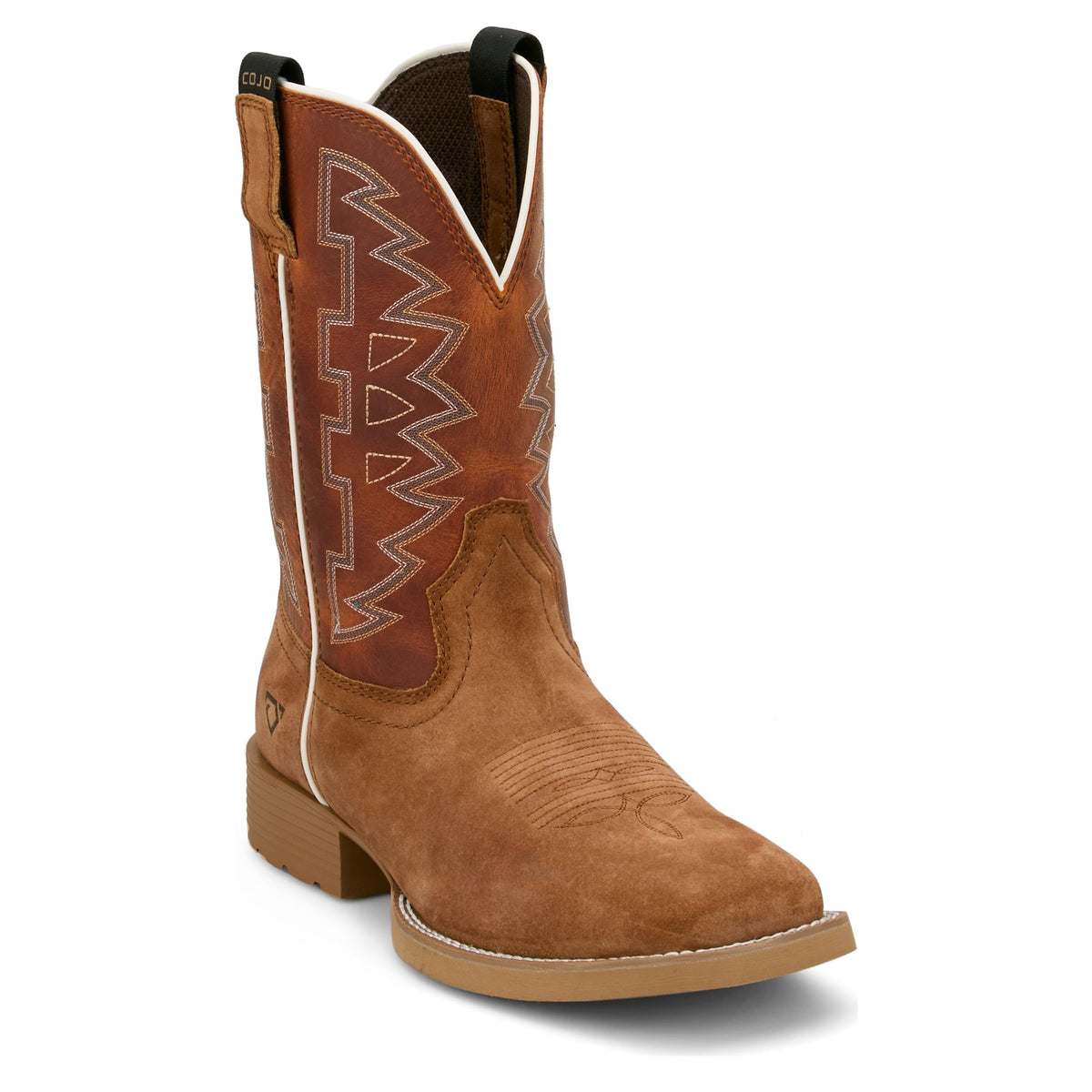Justin Men's Dear Rodeo 11" Roughout Western Boot, Brown – 3/4 front