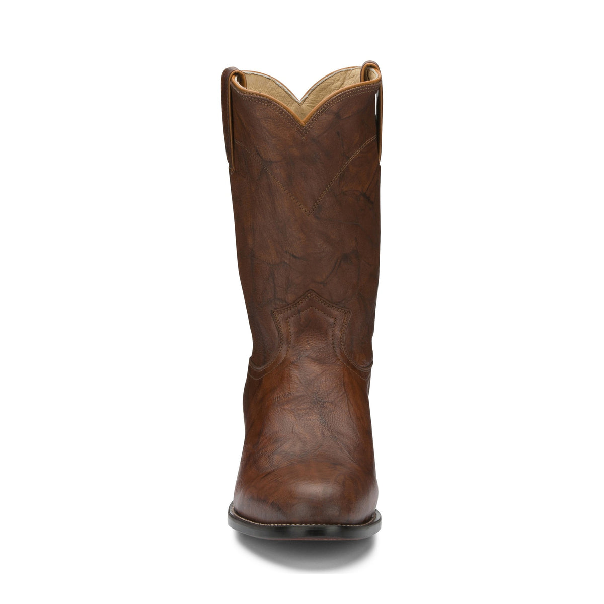 Justin Men's Jackson 10" Roper Boot, Chestnut – toe
