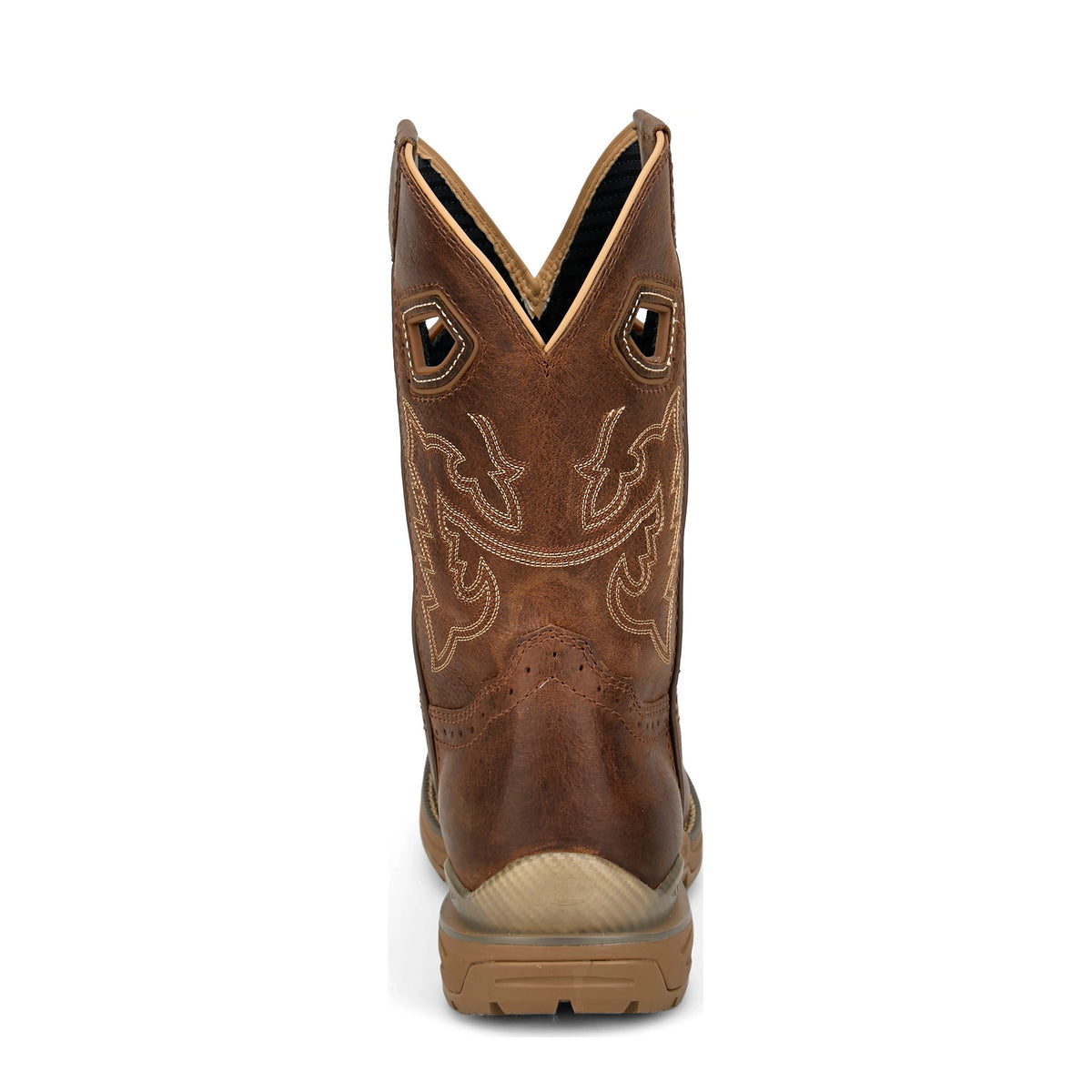 Justin Men's Oil Patch Waterproof Nano Comp Toe Work Boot, Brown – heel