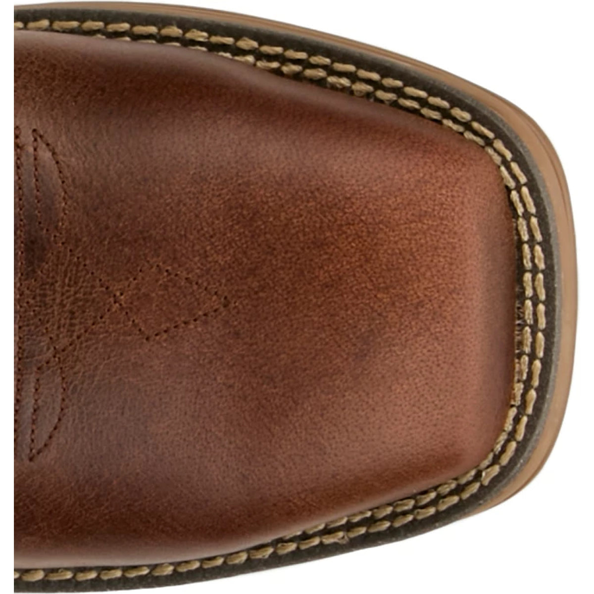 Justin Men's Oil Patch Waterproof Nano Comp Toe Work Boot, Brown – toe detail