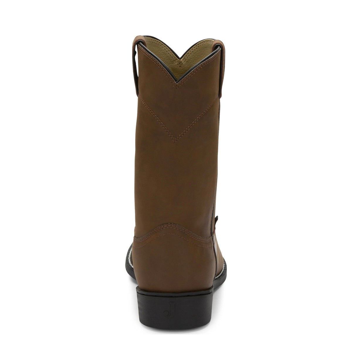 Justin Men's Temple 10" Roper Boot, Clay Brown – heel