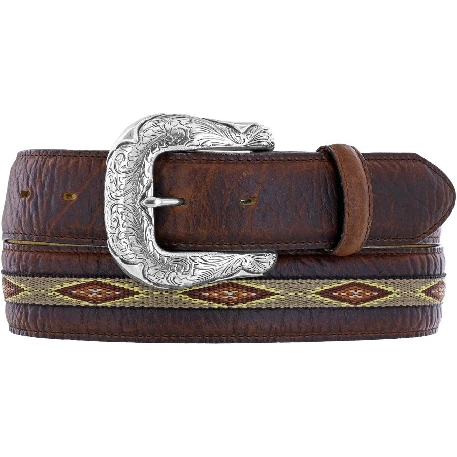 Justin Northern Bison Belt by Leegin, leather belt with bison pattern and sturdy buckle, style C13655 for men.