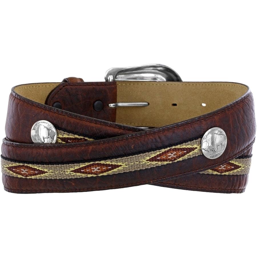 Leegin Justin Northern Bison Belt with leather strap and metal buckle, stylish accessory for men.