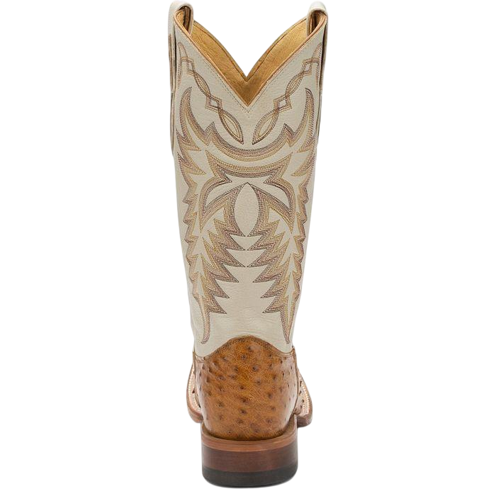 Justin Men's Pascoe Full Quill Ostrich Boot, Antique Saddle – heel