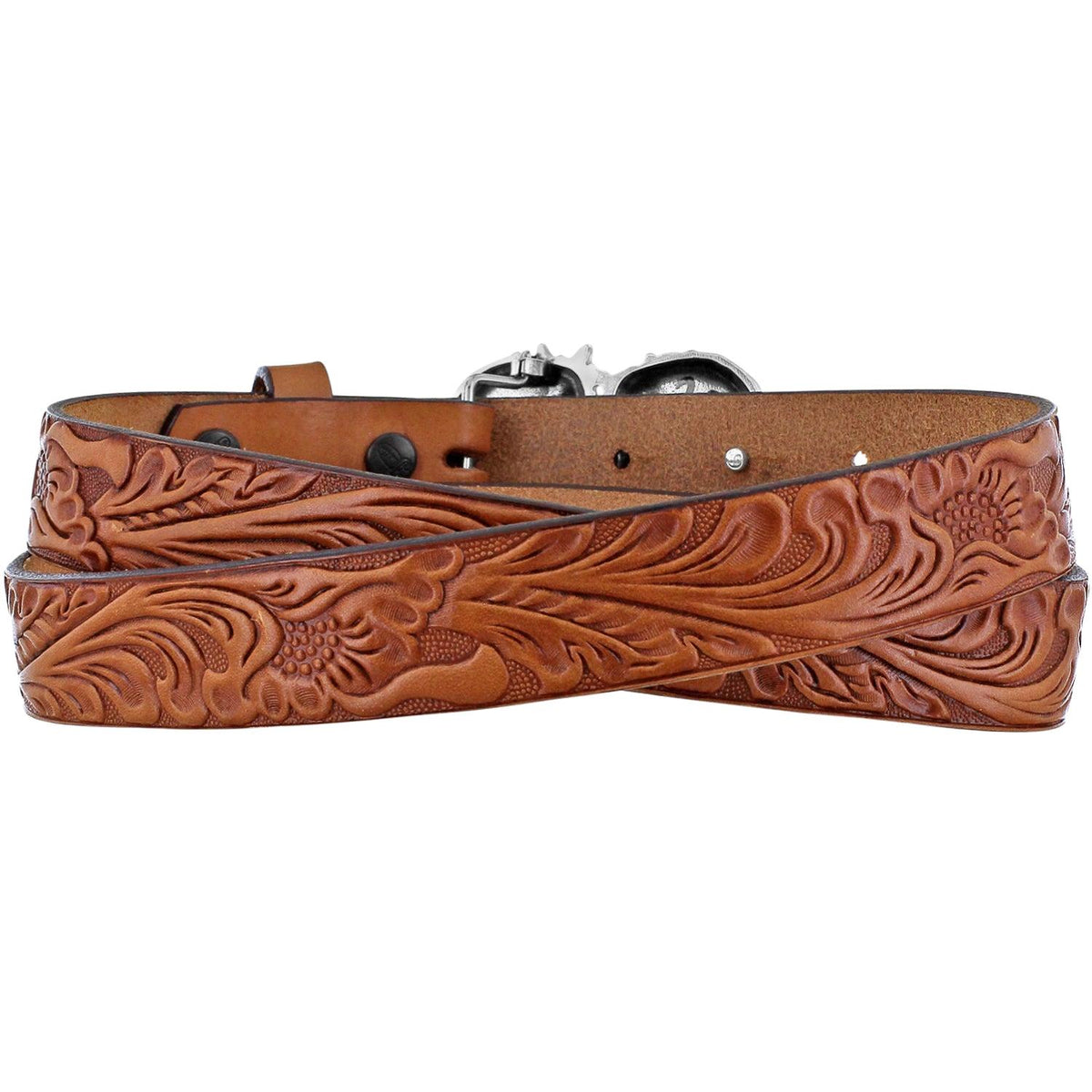 Leegin Justin Spirit Heart kids' belt with a colorful heart design and adjustable strap, perfect for young children.