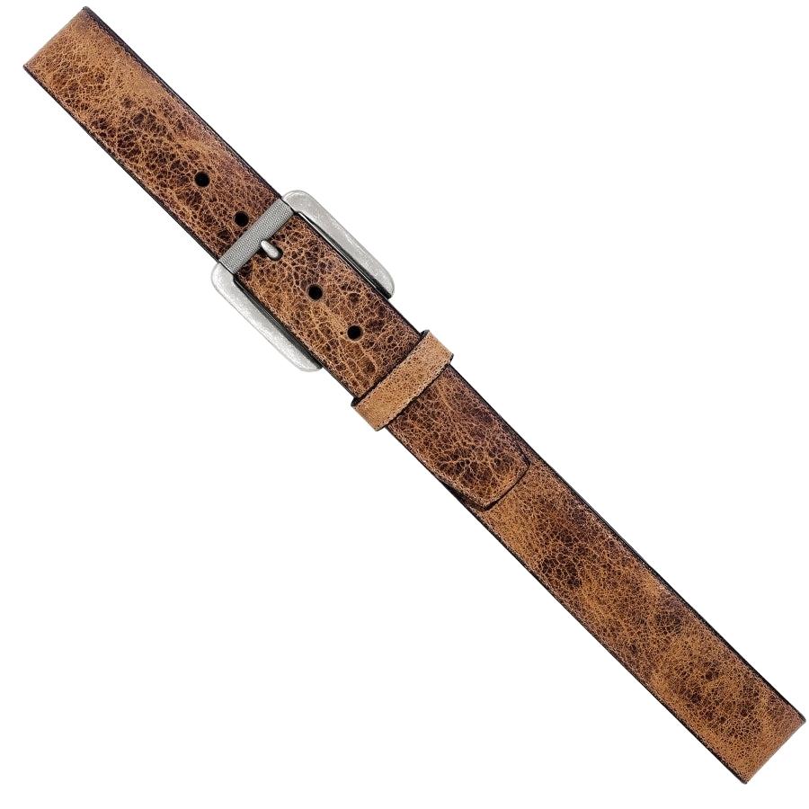 Leather Justin Tailgunner Belt by Leegin, featuring detailed stitching and classic Western style, in a natural brown finish.
