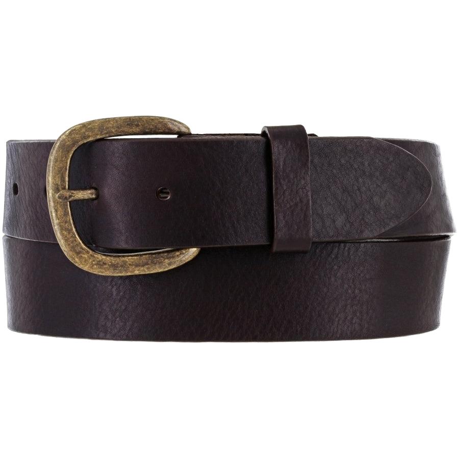 Leegin Justin Work Basic Belt Style No. 232BR, durable leather belt with simple design for everyday wear.