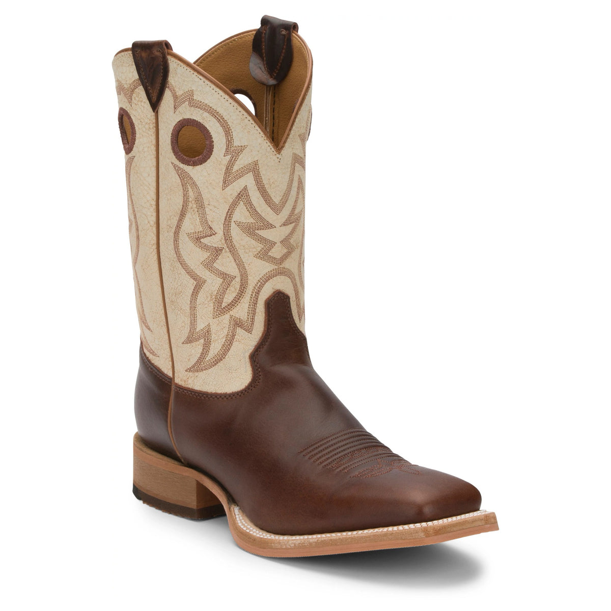 Justin Men's Caddo 11" Western Boot, Cognac Damiana – 3-4 front