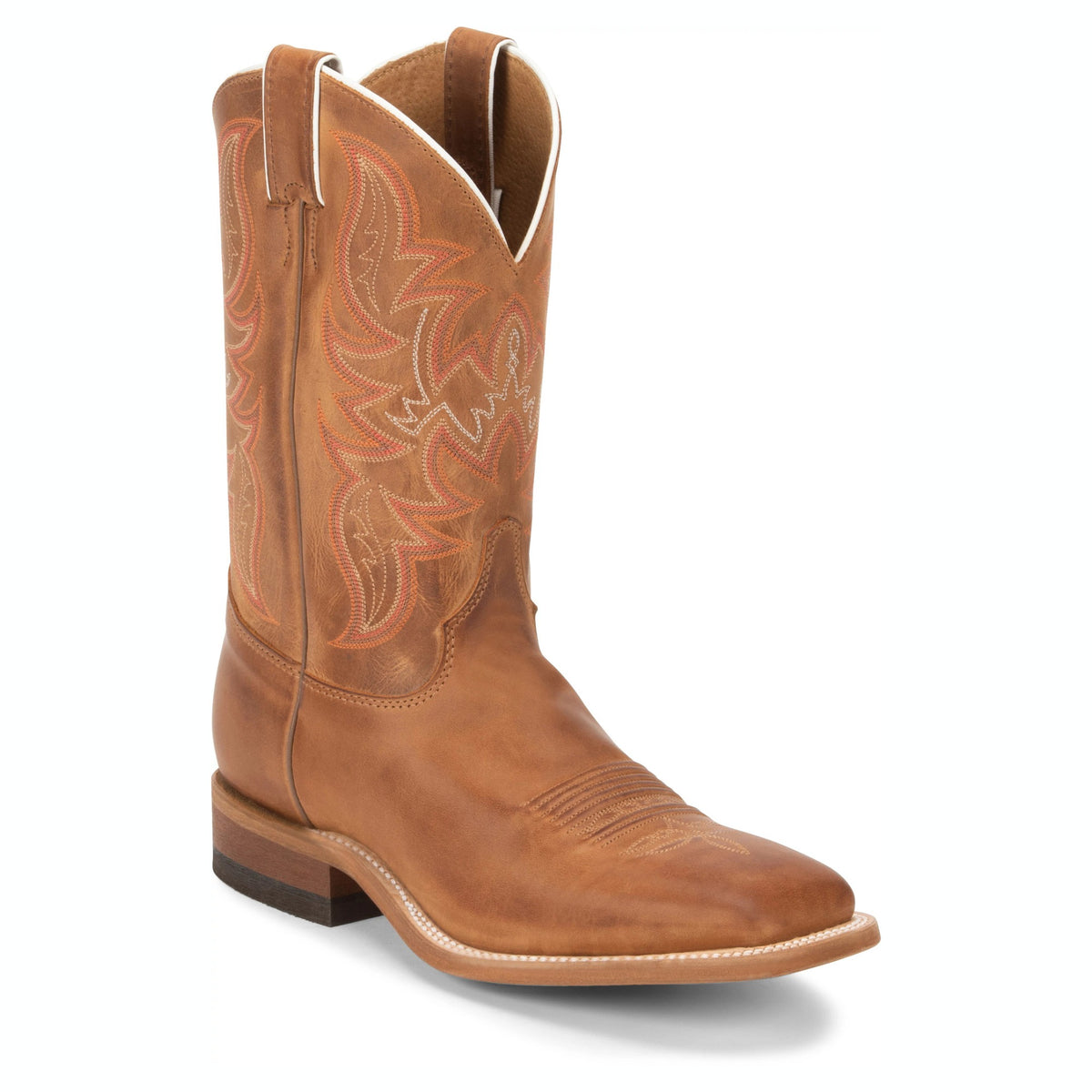 Justin Men's Austin II Western Boot, Distressed Cognac – 3-4 front