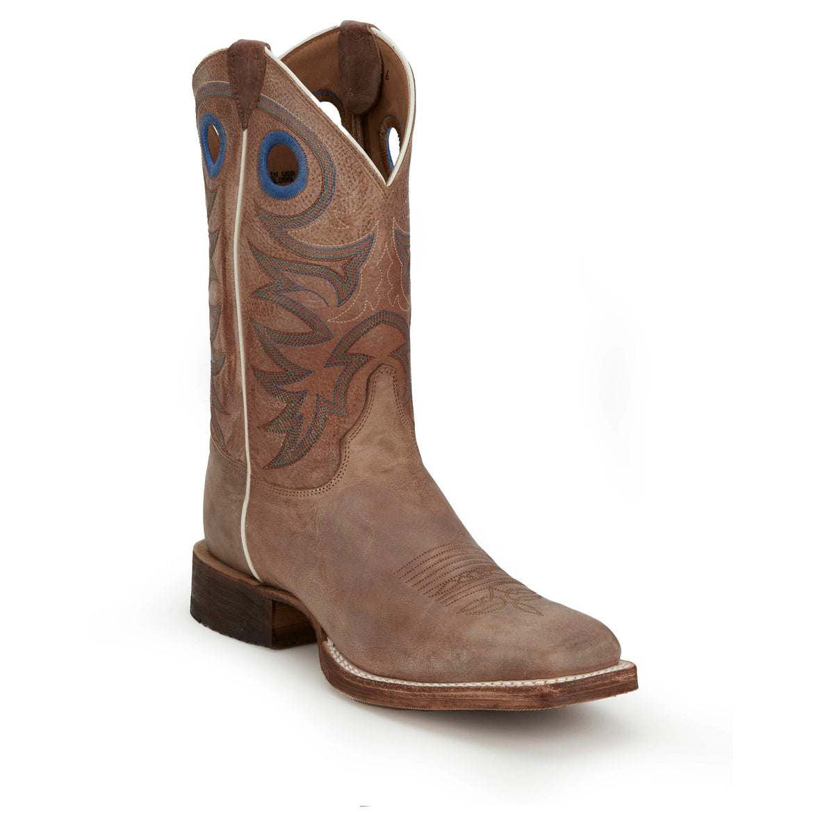 Justin Men's Caddo 11" Western Boot, Beige – 3-4 front