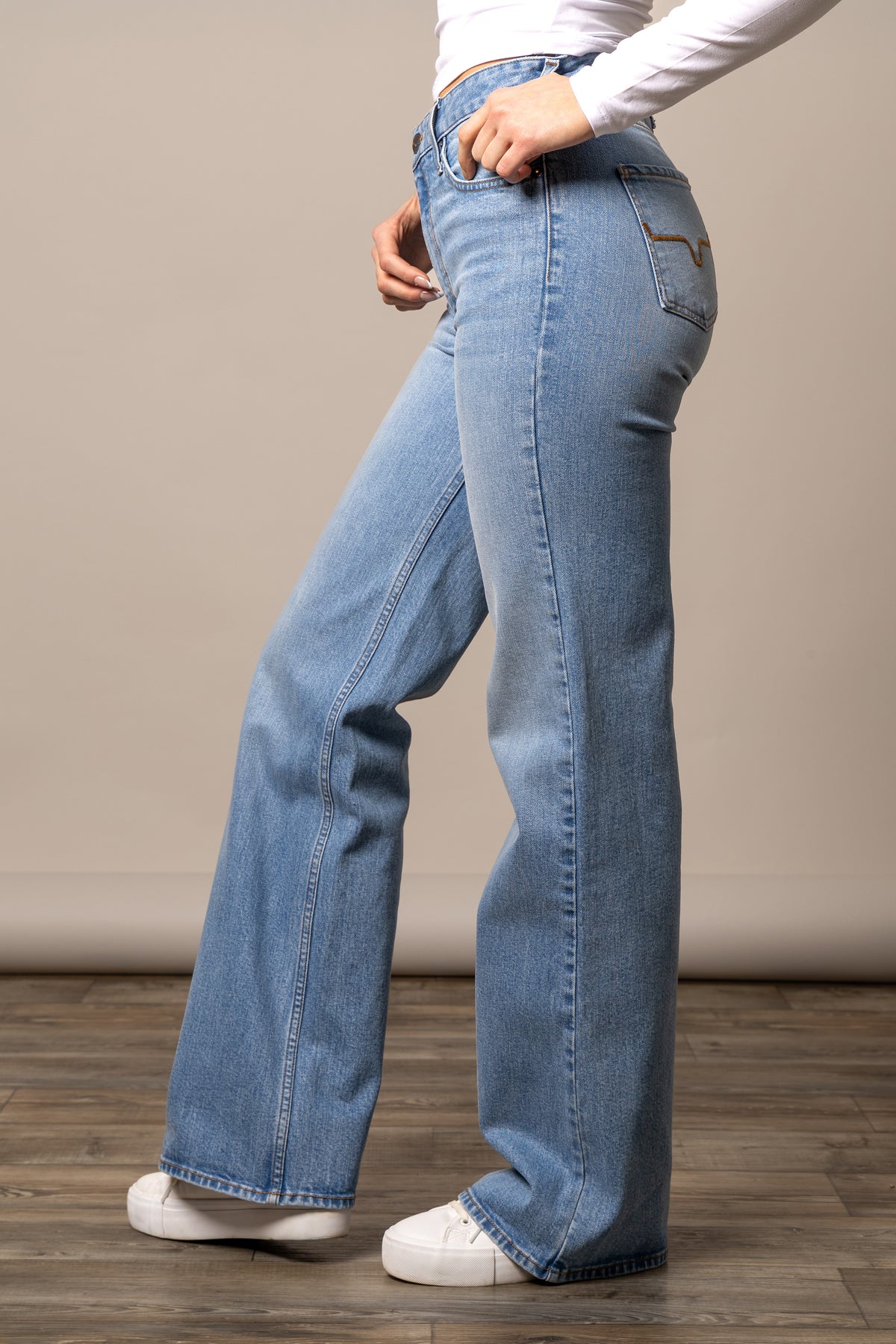 Kimes Ranch Women's Zoey Jeans in light wash denim, slim fit with classic five-pocket design, casual and stylish for everyday wear.