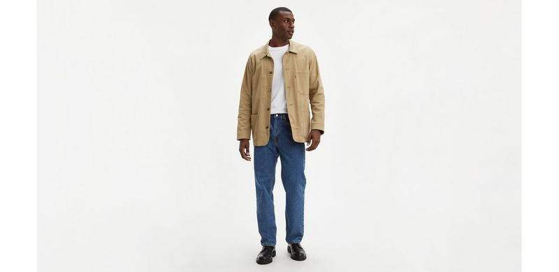 Levi's 550 relaxed fit men's jeans in medium stonewash with classic five-pocket design and straight-leg cut.