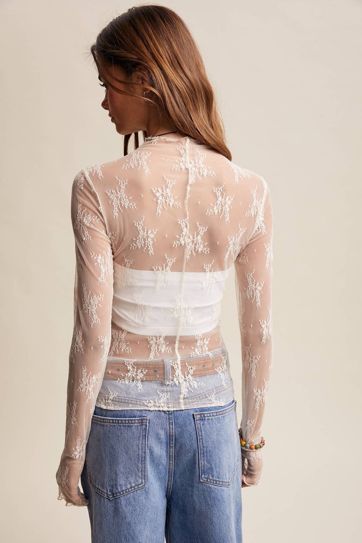 Listicle Womens Cream LT1354 - view 4