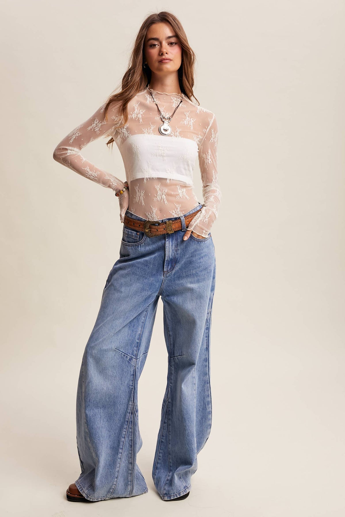 Listicle Womens Cream LT1354 - view 5
