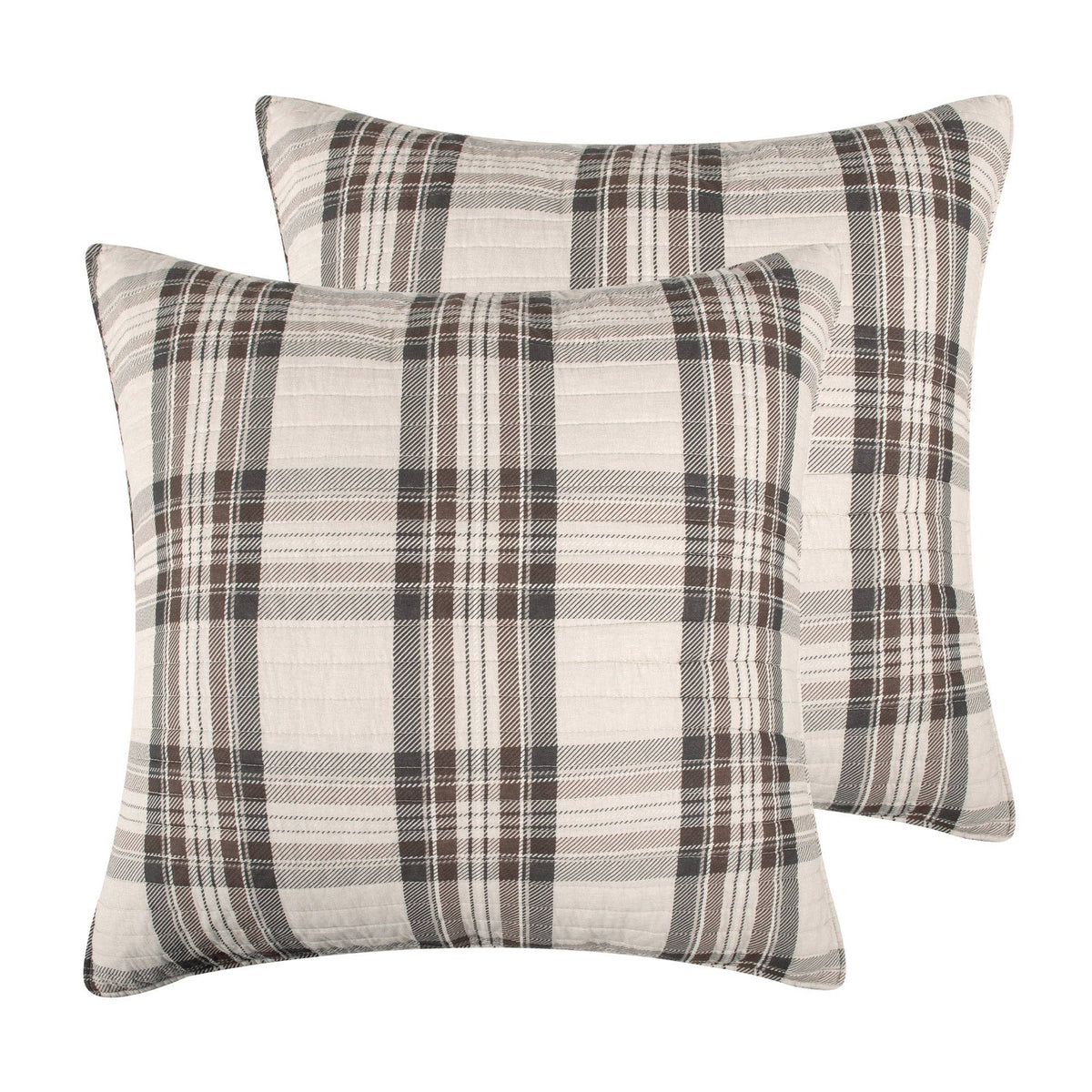 Set of two Levtex Home Lodge Toile Euro Sham pillowcases featuring classic lodge toile fabric design.