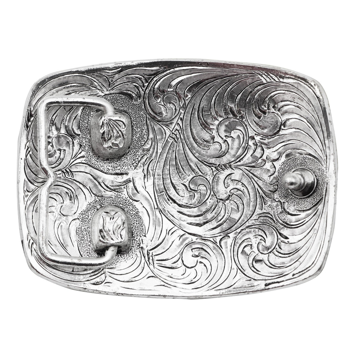 AndWest Longhorn and bead belt buckle with gold border, featuring detailed design and Western-style craftsmanship.