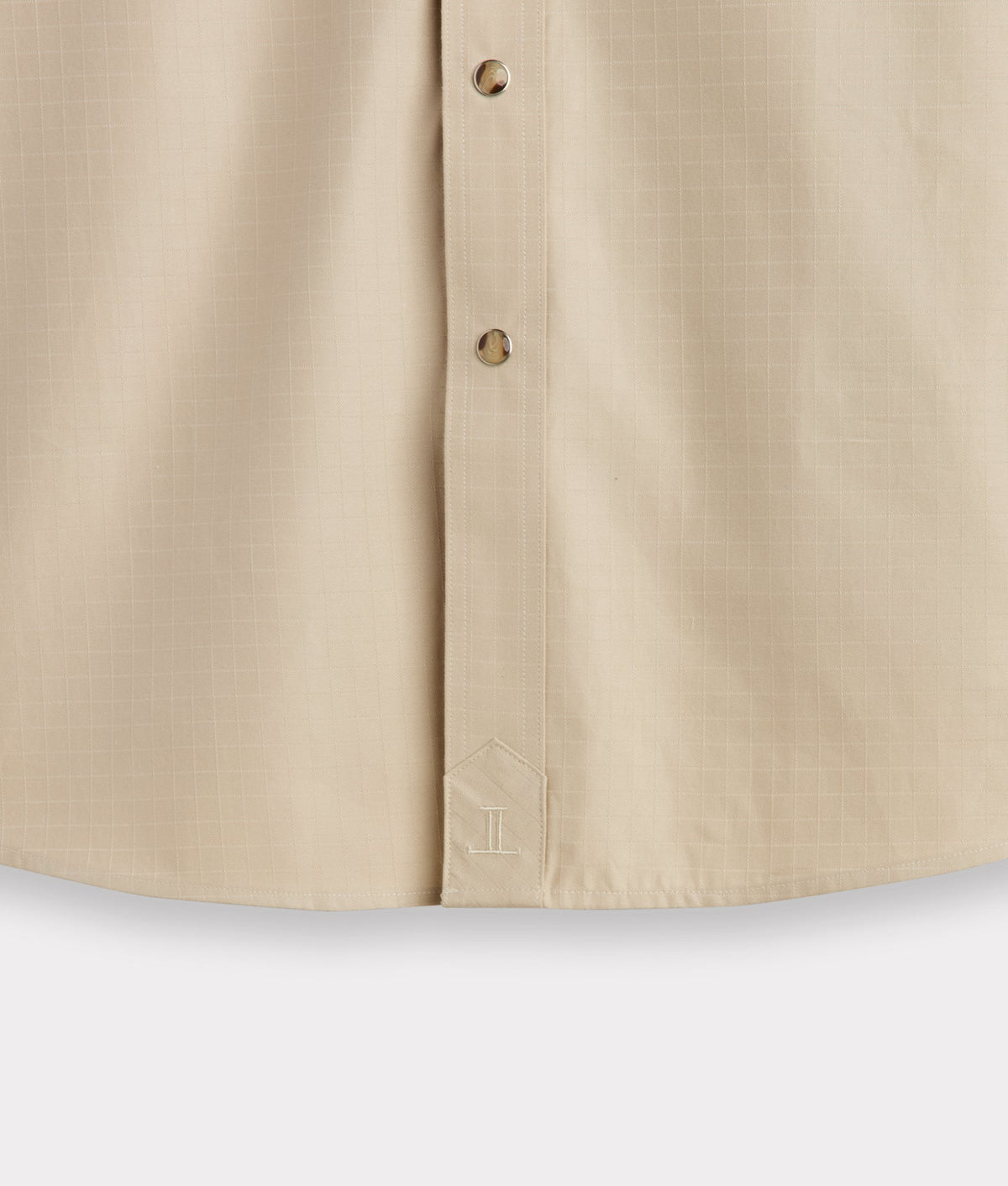 Tan Lucchese El Paso Square Dobby shirt with a tailored fit and detailed collar, showcasing a stylish and classic design.