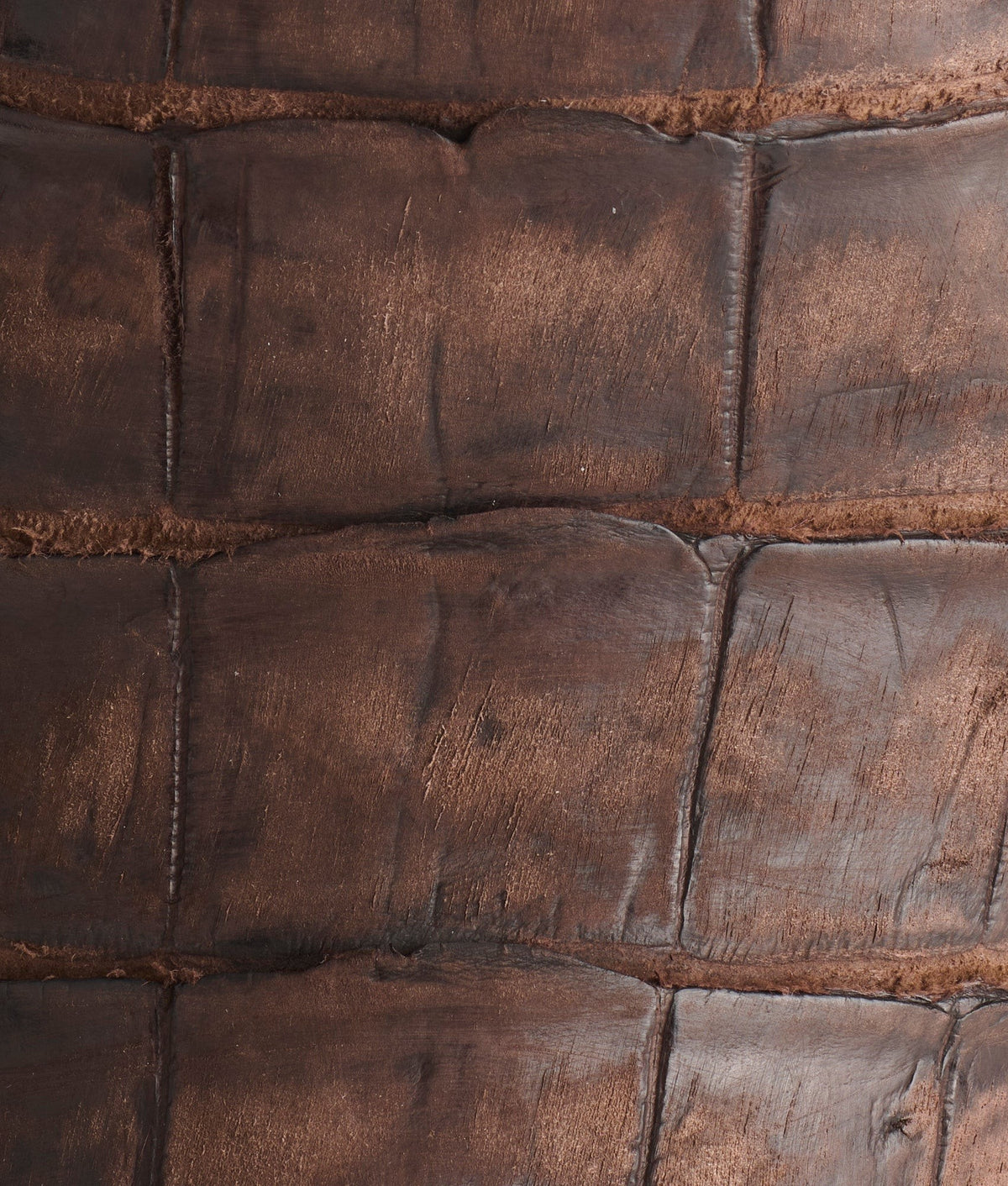 Lucchese Men's Malcolm Alligator Boot, Chocolate + Café Brown – leather detail