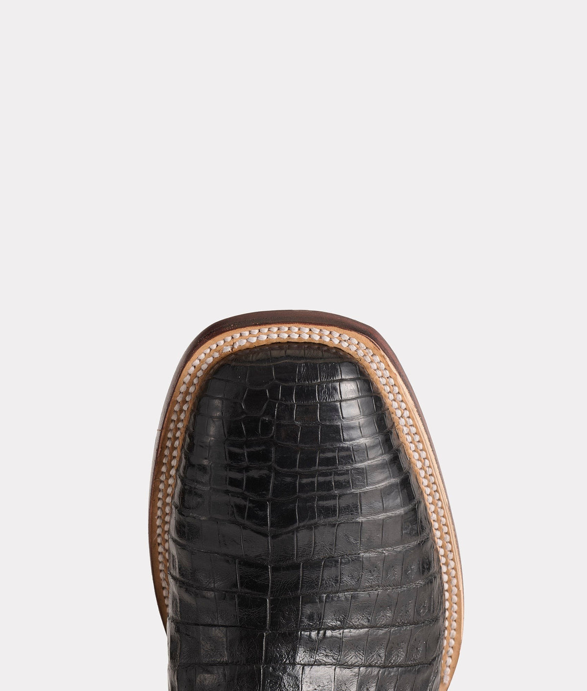Lucchese Men's Wyatt Caiman Boot, Black + Light Blue – detail