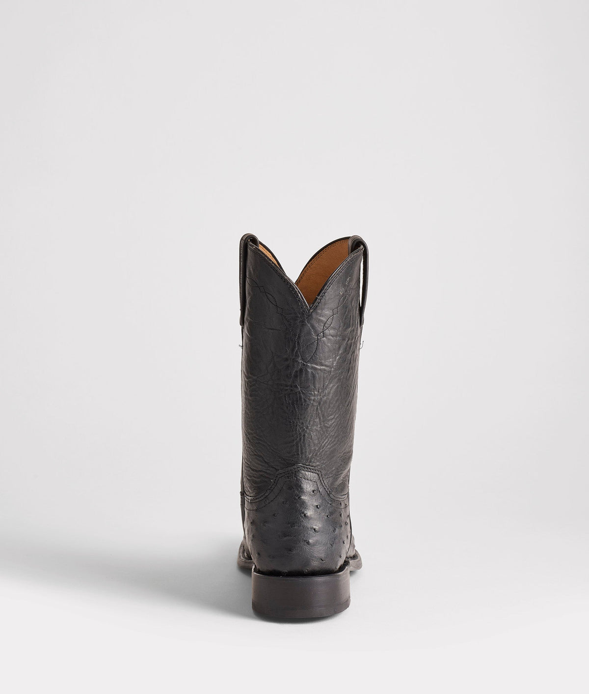 Lucchese Men's Zane Ostrich Roper, Black – heel