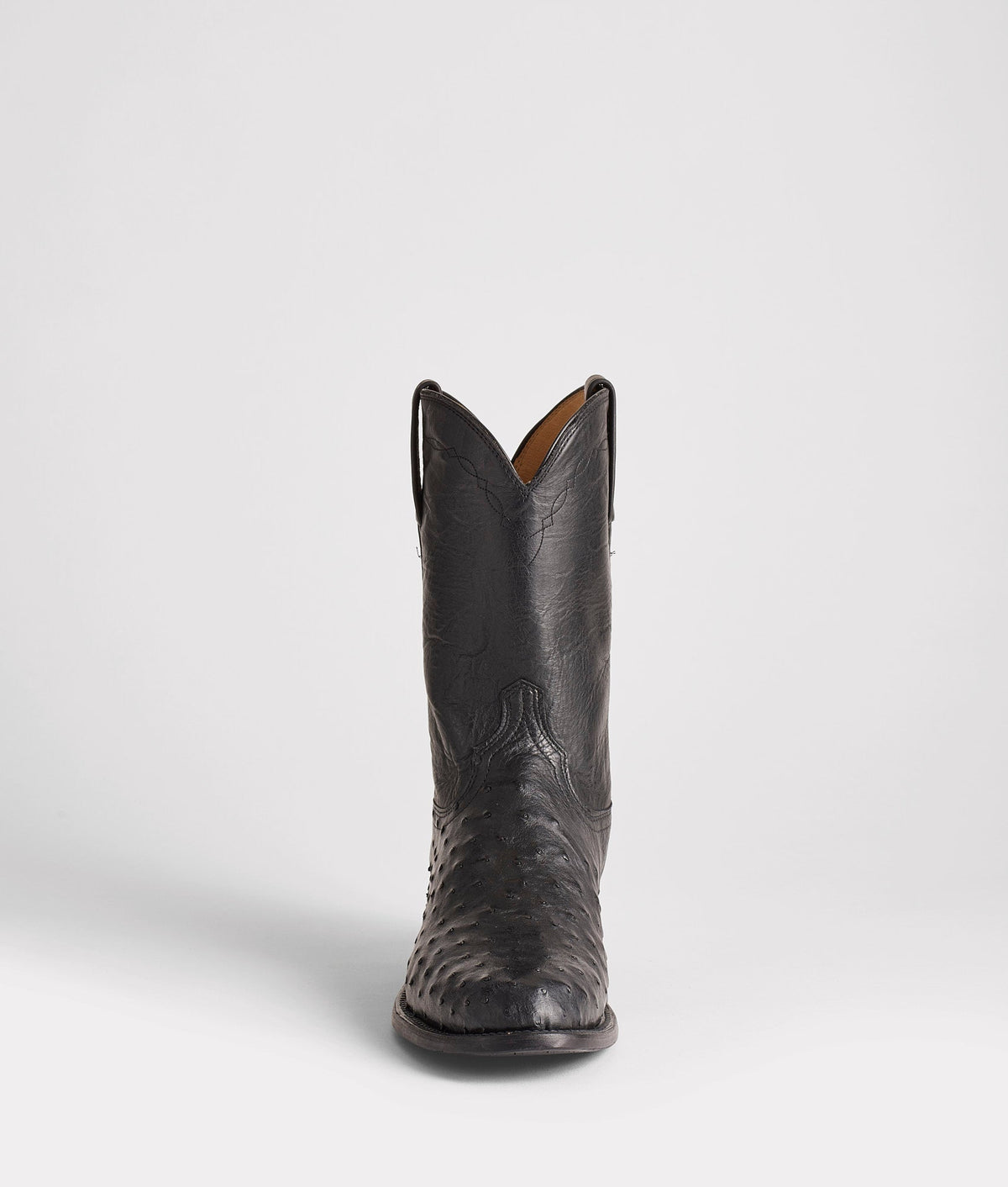 Lucchese Men's Zane Ostrich Roper, Black – toe