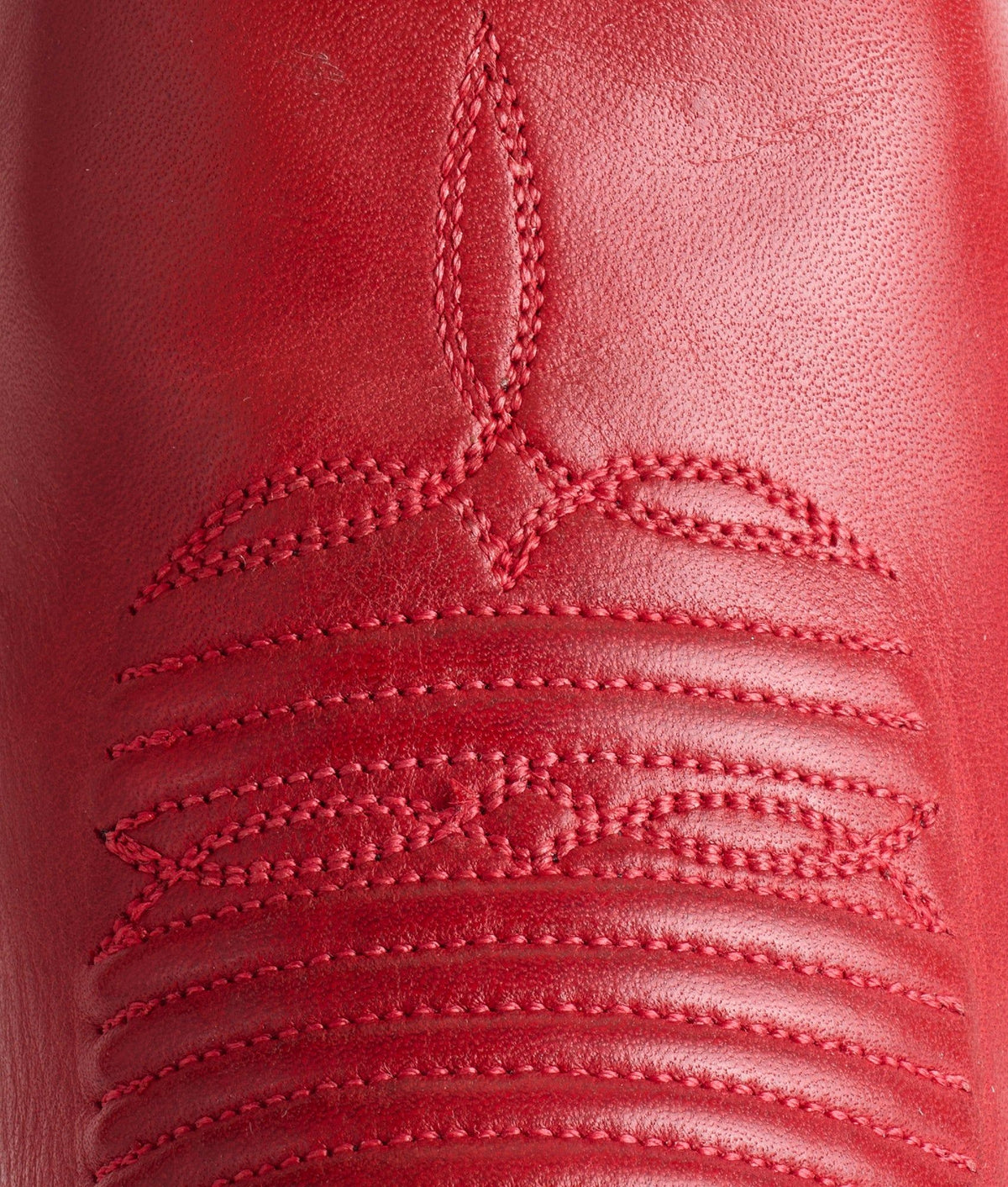 Red Lucchese Savannah boot with detailed leather craftsmanship and classic Western design, showcased from a side view.