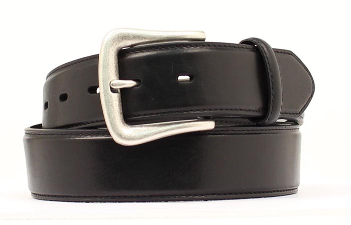 M&F Nocona Basic Black Belt for men, leather belt with simple buckle, stylish and versatile accessory for casual or formal wear.