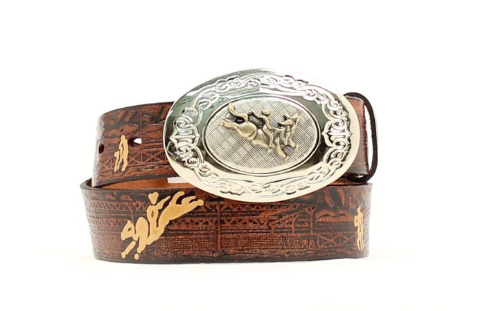 M&F Nocona Kids' Western Belt with leather strap and decorative stitching, designed for children’s western-style fashion.