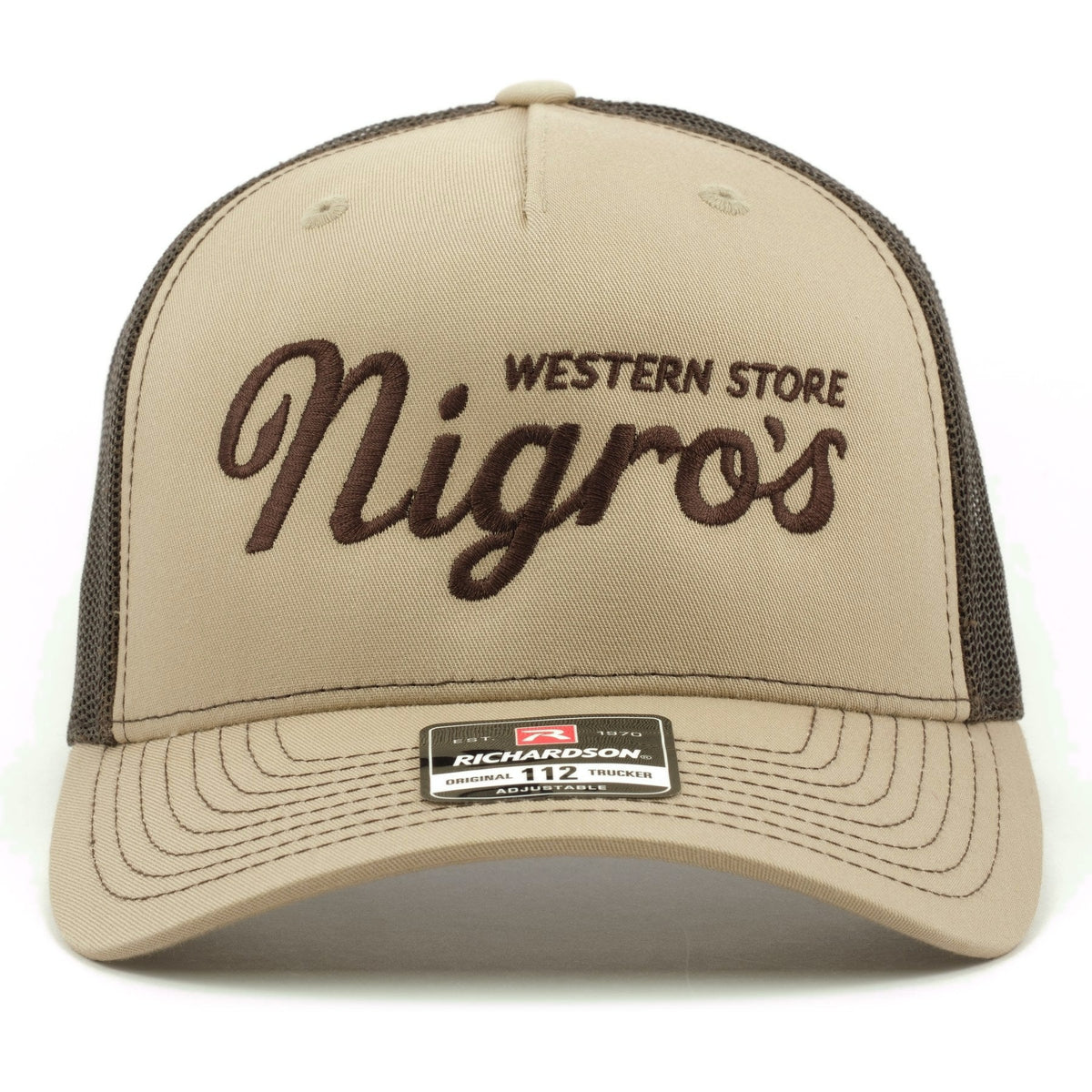 Nigro's Western Store Unisex Khaki Coffee Curved Bill NWS-ES - view 1