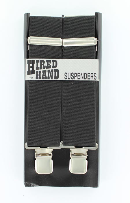 Black Nocona 54-inch suspenders by M&F, featuring adjustable straps and metal clip attachments for classic menswear style.