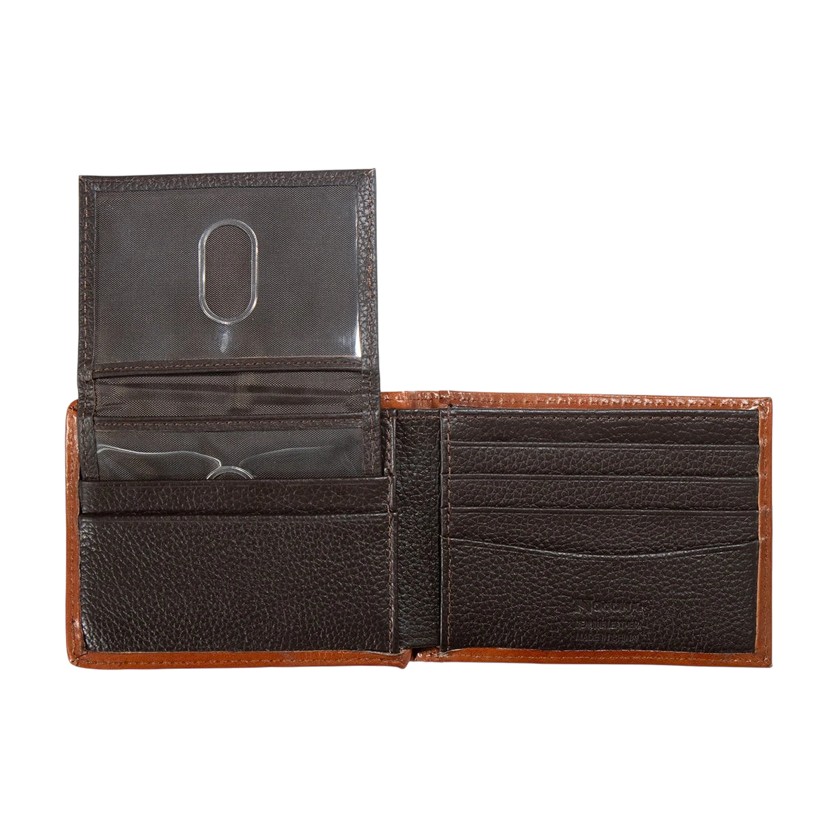 Nocona men's Longhorn bifold wallet by M&F with embossed Longhorn design, made of genuine leather, showcasing multiple card slots.