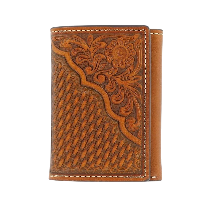 M&F Nocona Pro Series Trifold Wallet with leather exterior and multiple card slots, designed for men.