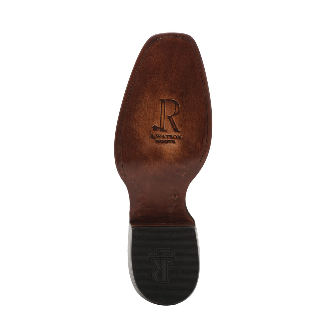 R. Watson Men's Kango Tabac/Chocolate Full Quill Ostrich Cutter Toe Boot – sole