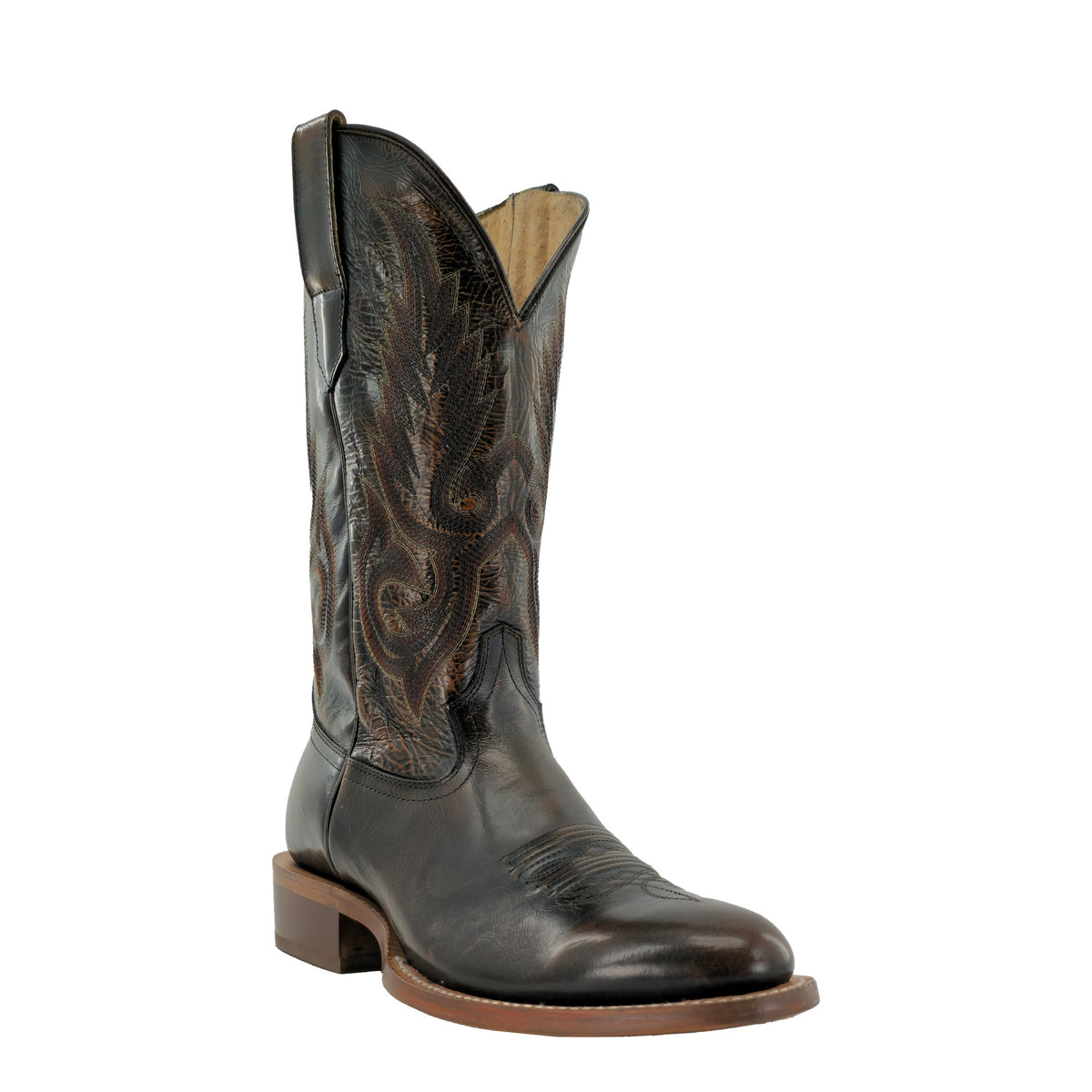 R. Watson Men's Magic Brown Brushoff Cowhide Medium Round Toe Boot – 3-4 front