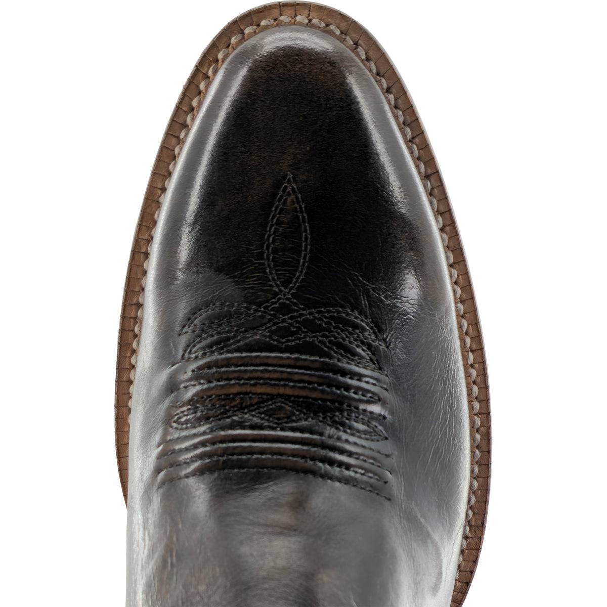 R. Watson Men's Magic Brown Brushoff Cowhide Medium Round Toe Boot – top