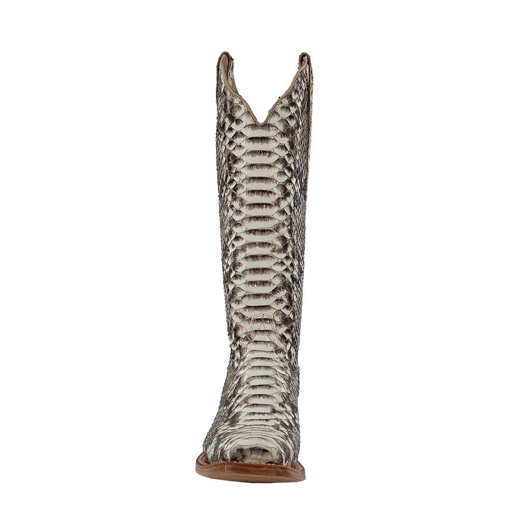 R. Watson Women's Black & White Python Narrow Square Toe Boot – toe