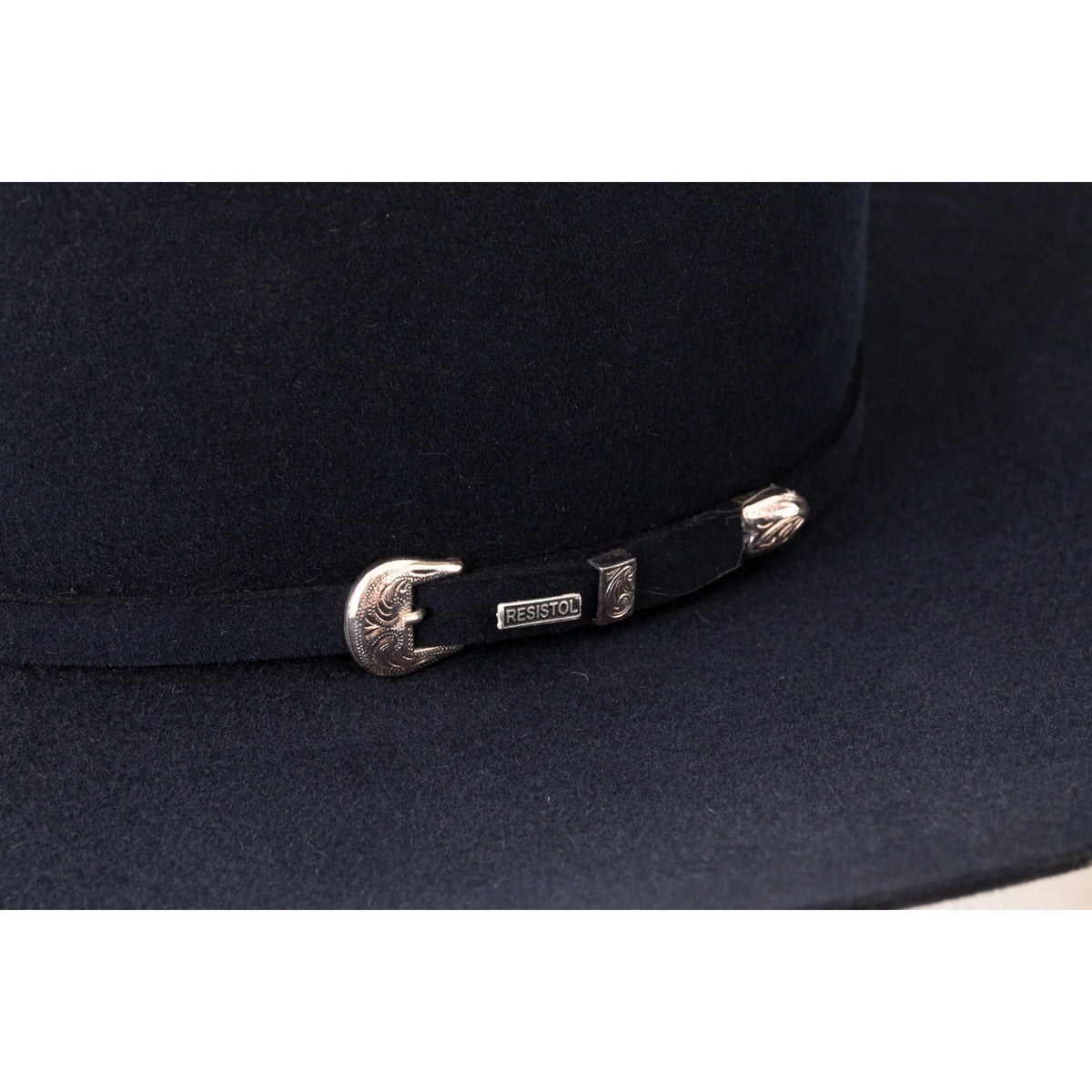 Resistol 6X Midnight Cowboy Hat in navy with wide brim and classic cowboy style, made for authentic Western look.