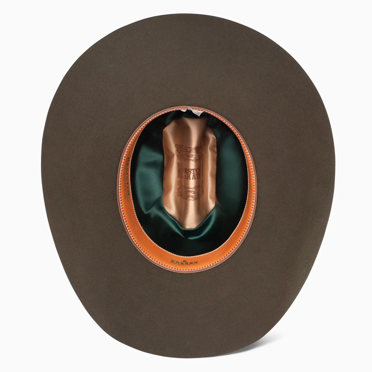 Resistol 6X Midnight Cowboy Hat in sage color, featuring a classic cowboy hat design with a wide brim and decorative band.