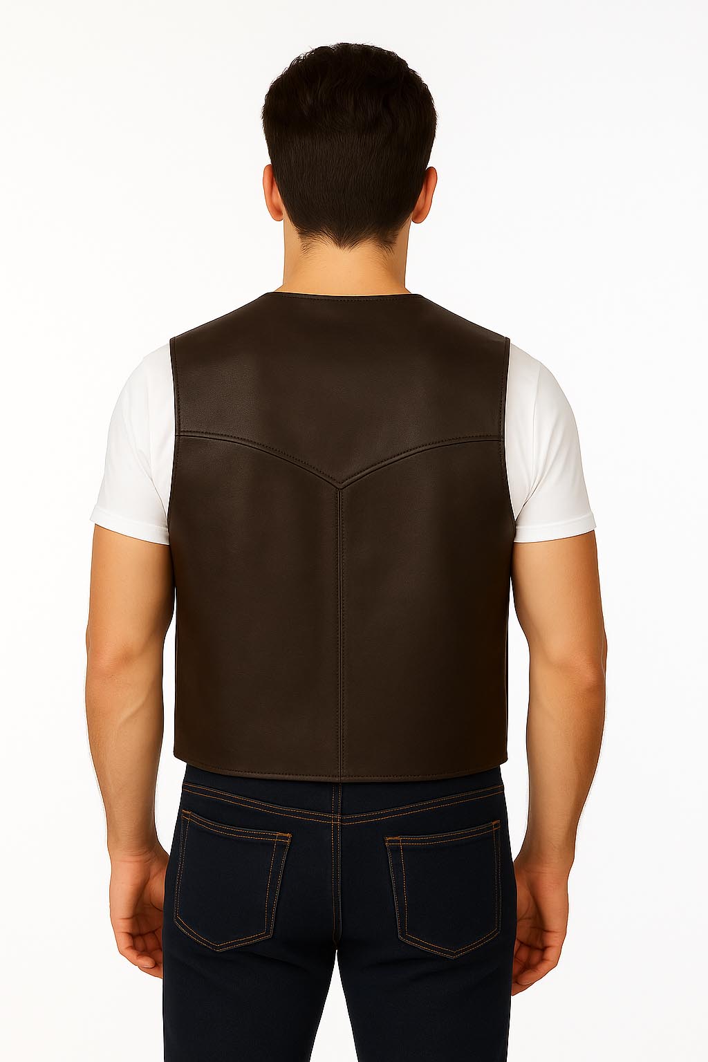 Scully men's brown soft touch lamb snap front vest, stylish and comfortable for casual or western wear.